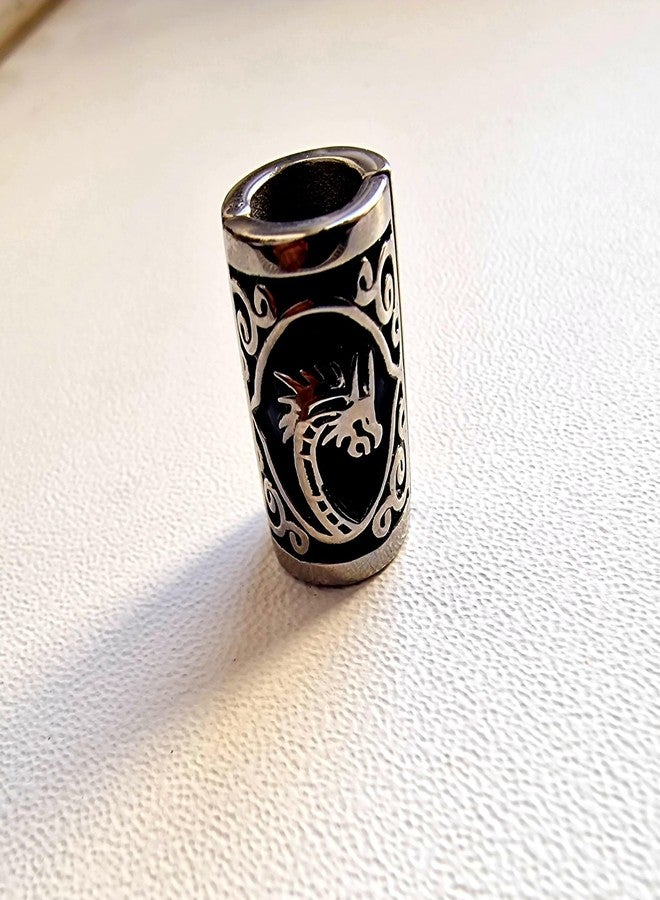 VALHALLA Opening Viking Beard Bead for Men 1pcs, Viking Hair Accessories 8x12x20mm, Dragon, Silver Stainless Steel Large - Image 3